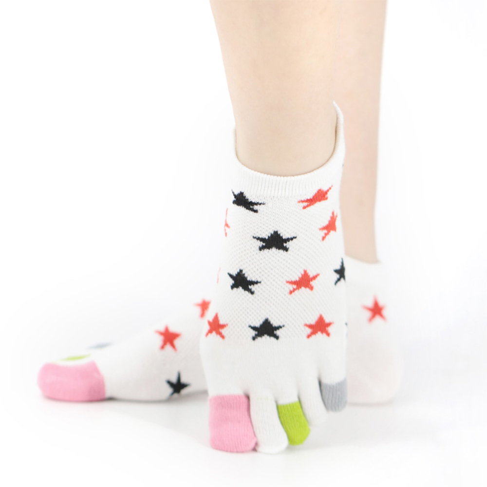 Quinque acuta stella brevis quinque-toed socks