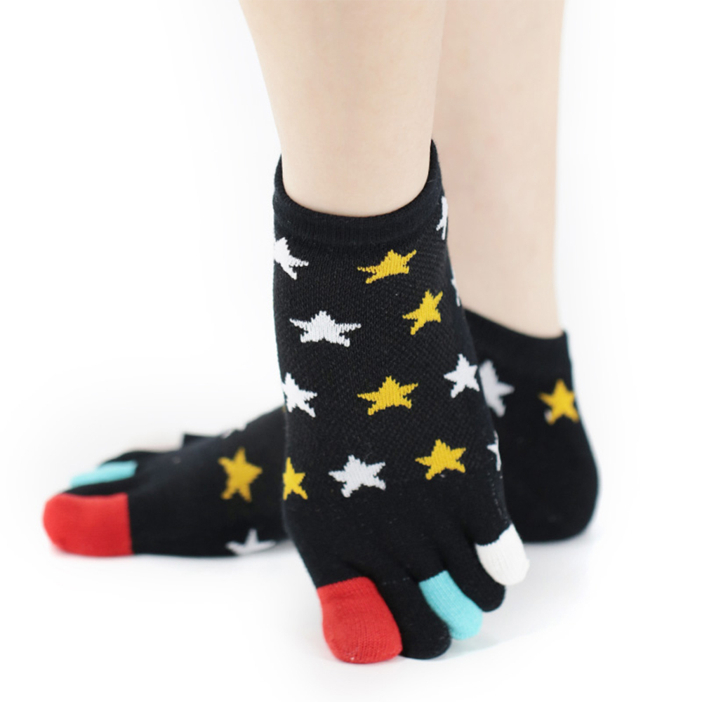 Quinque acuta stella brevis quinque-toed socks