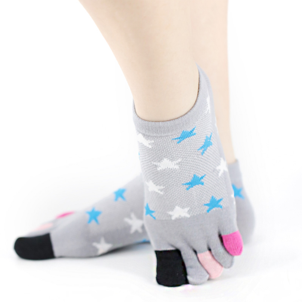 Quinque acuta stella brevis quinque-toed socks